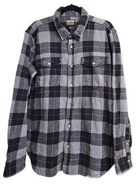 Loser Machine Black & Gray Heavyweight Plaid Long Sleeve Button Down Shirt XL